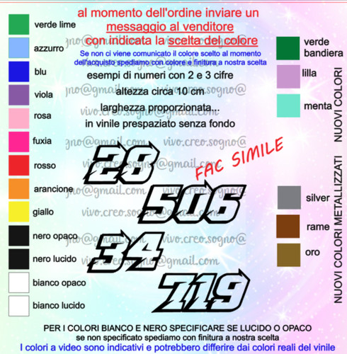 Numeri corsa personalizzati - numeri,