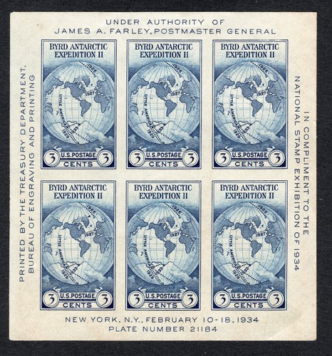 1934 foglio esposizione - us, 3¢