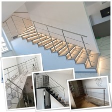 Ringhiera scala interna in acciaio inox 2 metri fissaggio a Pavimento 100% ITALY