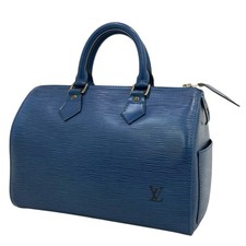 Louis Vuitton Speedy 25 M43015 borsa Boston blu Epi in pelle vintage autentica