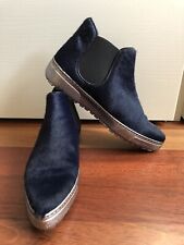 Pinko chelsea Boots scarpe Pelle Blu Cavallino Vero IT40 Donna a punta Nuovo