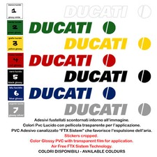 Ducati adesivi sponsor sticker helmet tuning vinile fustellato moto 2 pz. cm. 20
