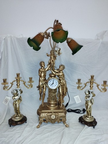 Trittico orologio candelabri - e,