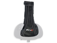 PER FIAT 500X automatico CUFFIA LEVA CAMBIO PELLE NERA RICAMO BIANCO