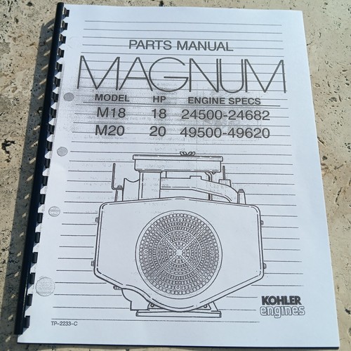 Manuale ricambi motore kohler - manuale,
