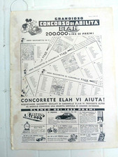 TOPOLINO DISNEY PUBBLICITA' CONCORSO ELAH 1936 ILLUSTRAZIONE ITALIANA CM 28,5x38