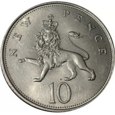 UK TEN 10 New Pence •