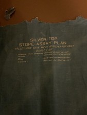 1910 Tonopah Nevada mappa miniera piano di analisi argento top miniera storia mineraria raro