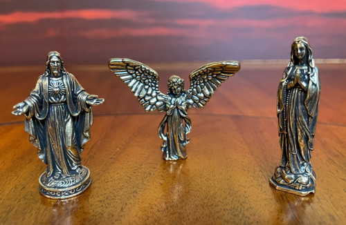 Set statua cattolica - in, ottone