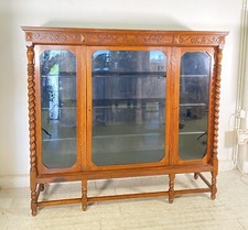 ANTICA LIBRERIA VETRINA LEGNO 3 ANTE CREDENZA PRIMI 900 ARMADIO CRISTALLERIA