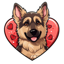 2 adesivi auto cane pastore