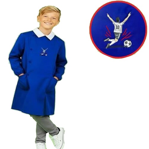 Grembiule scuola blu bottoni