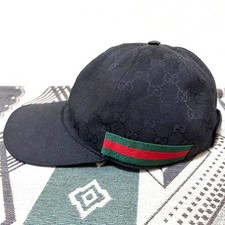 Cappello da baseball Gucci nero originale in tela GG, taglia L (large), 20003...