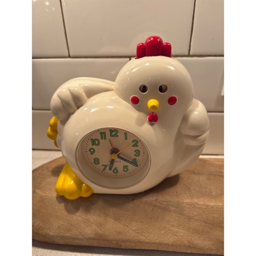 Sveglia vintage bianco - sveglia, pollo
