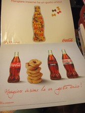 2 TOVAGLIETTE COCA COLA  MANGIARE INSIEME HA UN GUSTO UNICO CM 40 X 30 COLAZIONE
