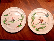 Andlovitz SCI LAVENO Coppia piatti  dipinti inizio '900Figure  Vecchio Milano 