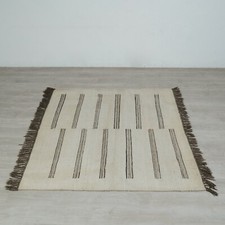 Pregiato tappeto egiziano in lana grezza non tinta fatto a mano 187 x 196 cm