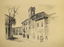 Ferruccio Mataresi: Via per la Piazza (firmato a mano)