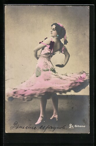 Cartolina gitana ballerina - cartolina, gitana,