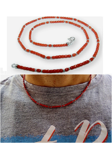 Collana uomo corallo rosso - corallo,