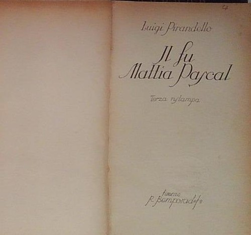 Pirandello mattia pascal - fu,