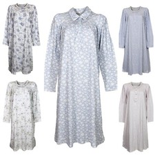 Camicia donna da notte in caldo cotone invernale Linclalor taglie maxi forti