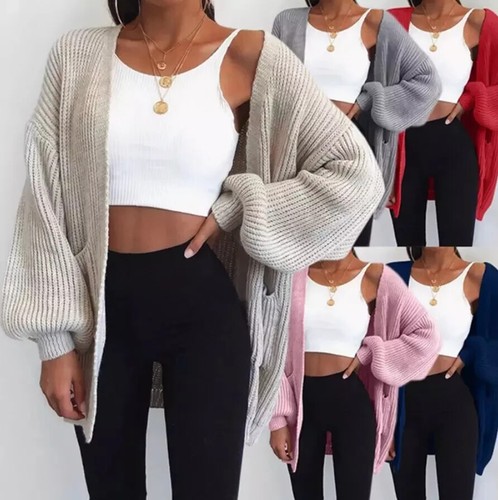 Cardigan donna maglia grossa