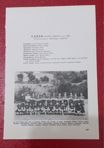 Lazio pagina almanacco - pagina, da