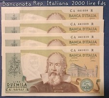 Repubblica Italiana 1 x  Banconota  2000 lire G. Galilei FDS 1983  nuova