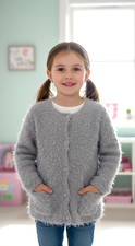 Joli Gilet fille Angora gris