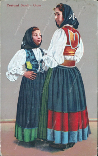 Ct407 cartolina costumi sardi - cartolina,
