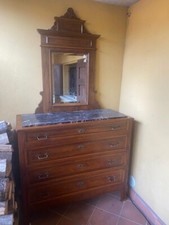 Comò di inizio ‘900 con piano in marmo e comodini