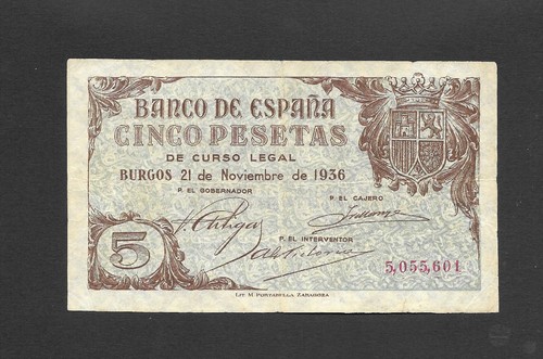 Pesetas 1936 sin serie - pesetas, mbc