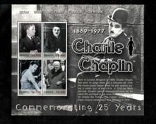 Ghana 2002 - Charlie Chaplin - Foglio di 4 francobolli - Scott #2361 - MNH