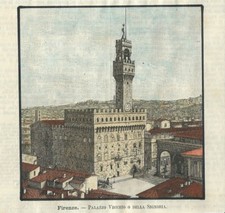Stampa antica FIRENZE Palazzo