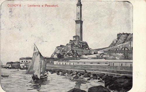 Cartolina genova lanterna - cartolina,
