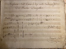 Antico Manoscritto musicale Sinfonia Ajo Nell’Imbrarazzo Donizetti