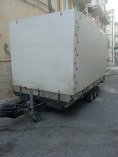 rimorchio a cassone con telo coperto rimovibile, ideale per trasporto merci, at