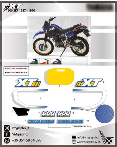 Adesivi 600 2kf 1987 1990 - xt,