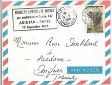 ELEFANTI AVIAZIONE: STORIA POSTALE - COSTA D'AVORIO 1960