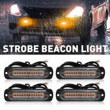4X 12 LED Ambra Camion Avviso Luce di Pericolo Auto Barra Stroboscopica Pickup, Fuoristrada