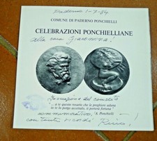  MEDAGLIA INVITO AMILCARE PONCHIELLI AUTOGRAFO RINO FERRARI MUSICA CLASSICA
