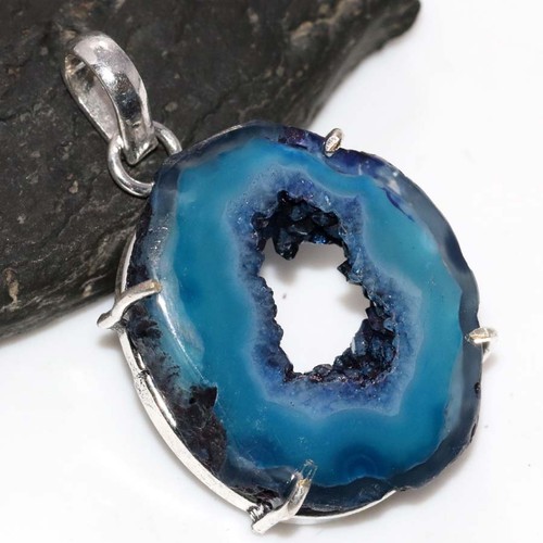 Ciondolo fetta druzy botswana - druzy,