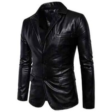 Blazer uomo pelle nero nuovo