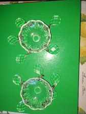 Bobeche tazza in cristallo Boemia. Ø8,6 cm, foro Ø15 mm,5 fori laterali 10PZ