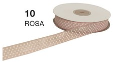 Nastro in organza a pois ROSA 10 mm x 50 metri 076R