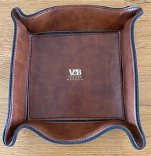 Porta oggetti in simil pelle svuota tasche marrone