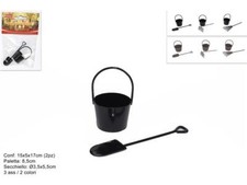 Secchiello con palettina o rastrello set 2 pezzi 2 colori