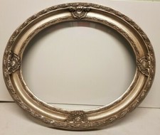 Cornice OVALE in legno ARGENTO MECCA. per quadri, foto, stampe,poster ecc. 