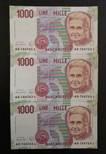 Lotto 3 Banconote 1000 Lire
